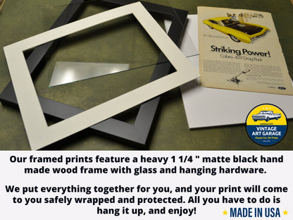 vintage art garage framed print description
