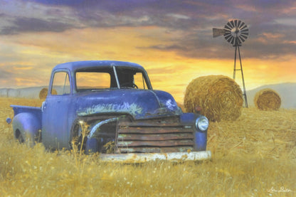 Rural Americana:  Print - Old Truck in Hayfield