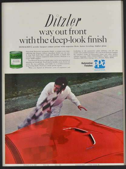 Vintage Ditzler PPG automotive paint poster ad