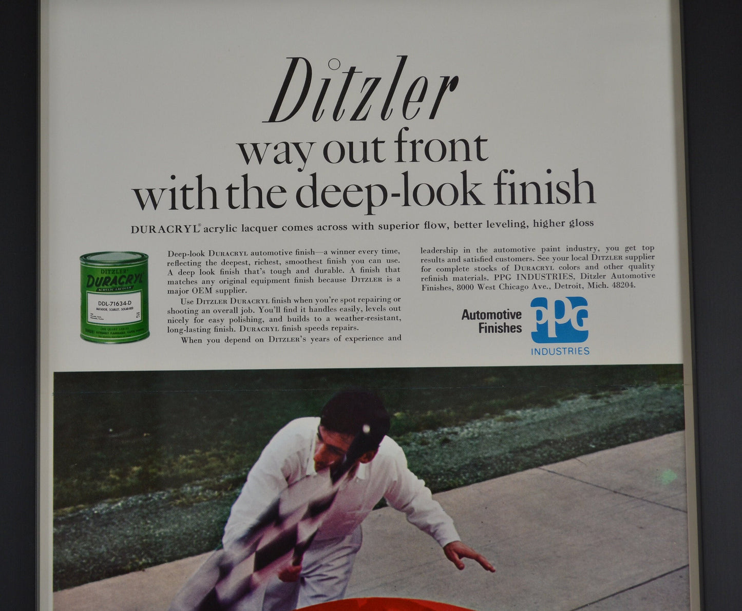 Vintage Ditzler PPG automotive paint poster ad