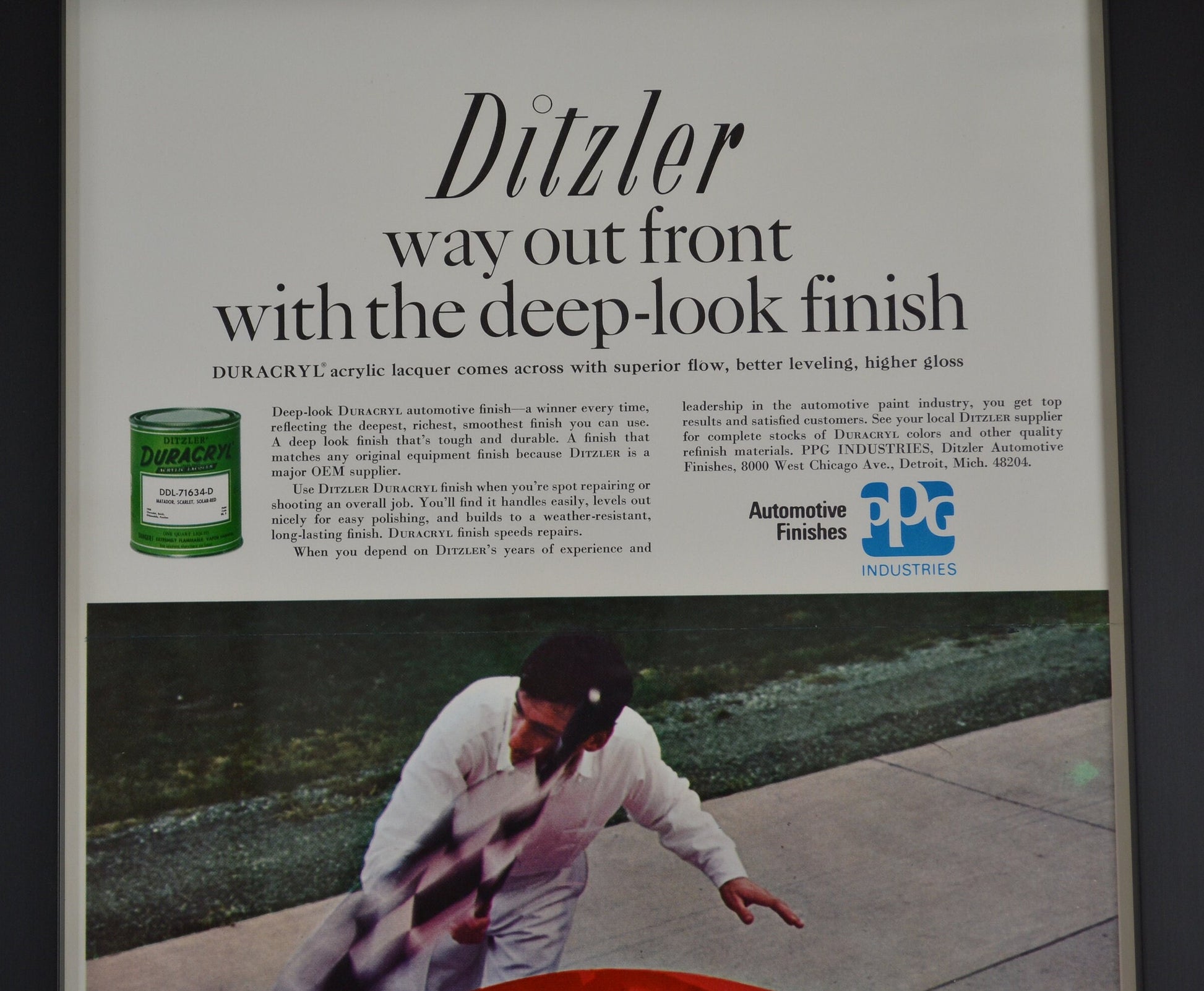 Vintage Ditzler PPG automotive paint poster ad