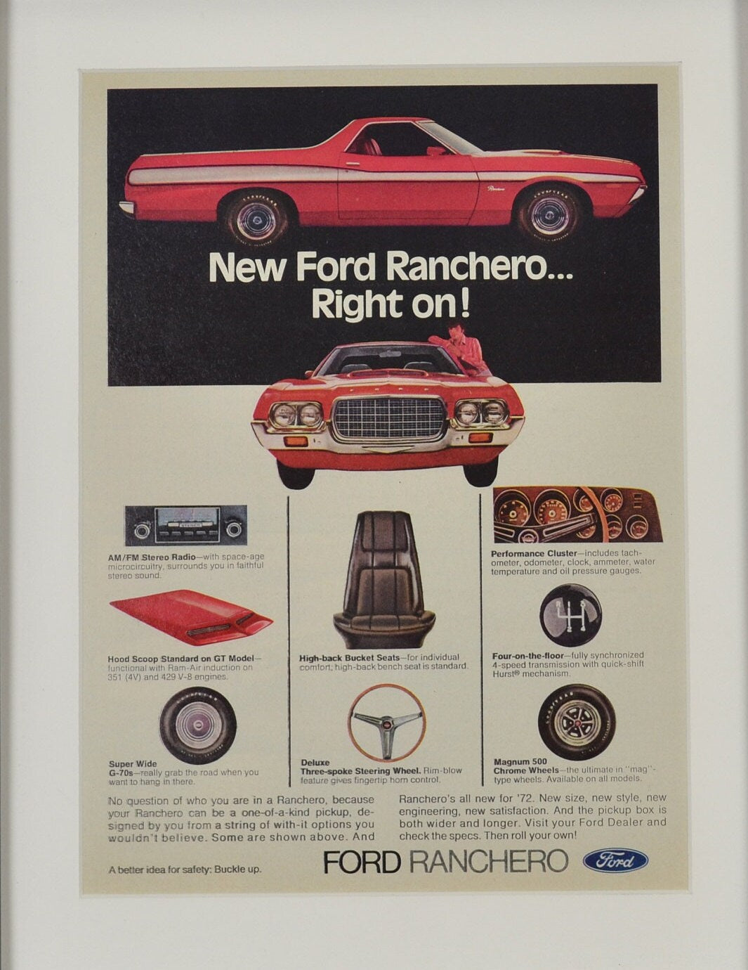 Vintage Ford Ranchero classic car print