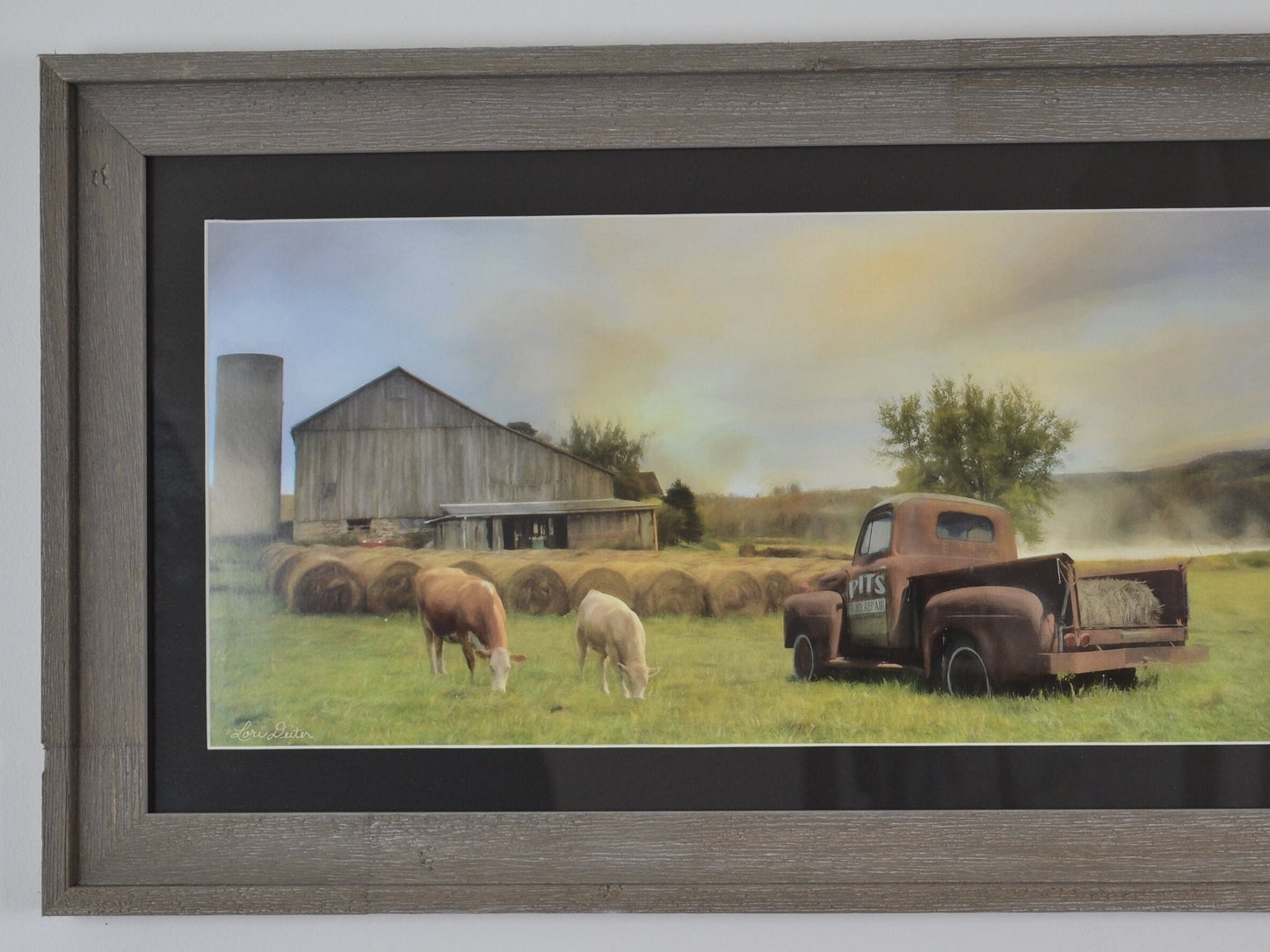 Framed Vintage Farm Truck Landscape