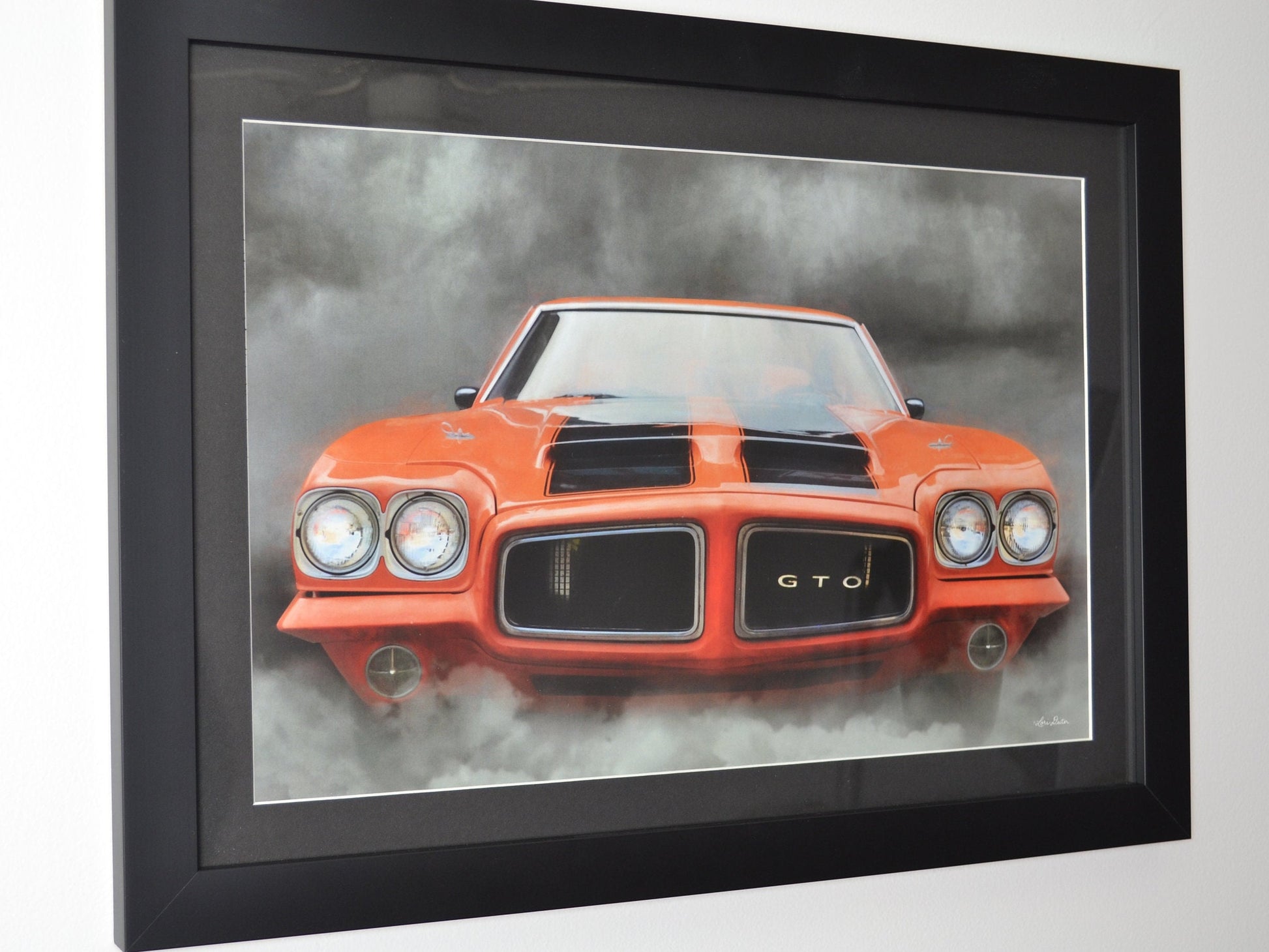 Burnin' Rubber: Framed Pontiac GTO Burnout Print