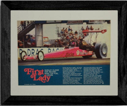 Vintage NHRA Drag Racing: Shirley Muldowney Framed Wall Art