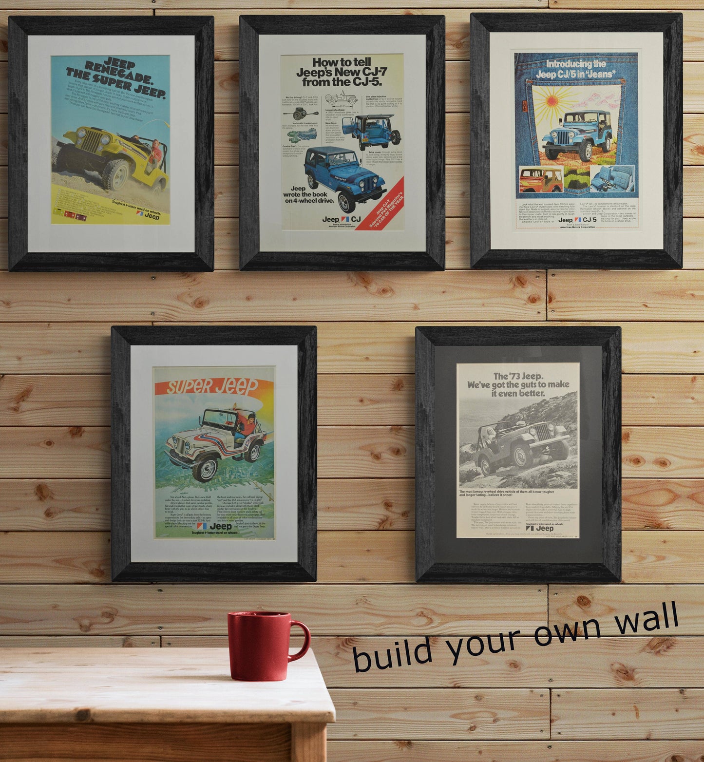 Own a Piece of Jeep History: Framed CJ Classic Ad build a wall