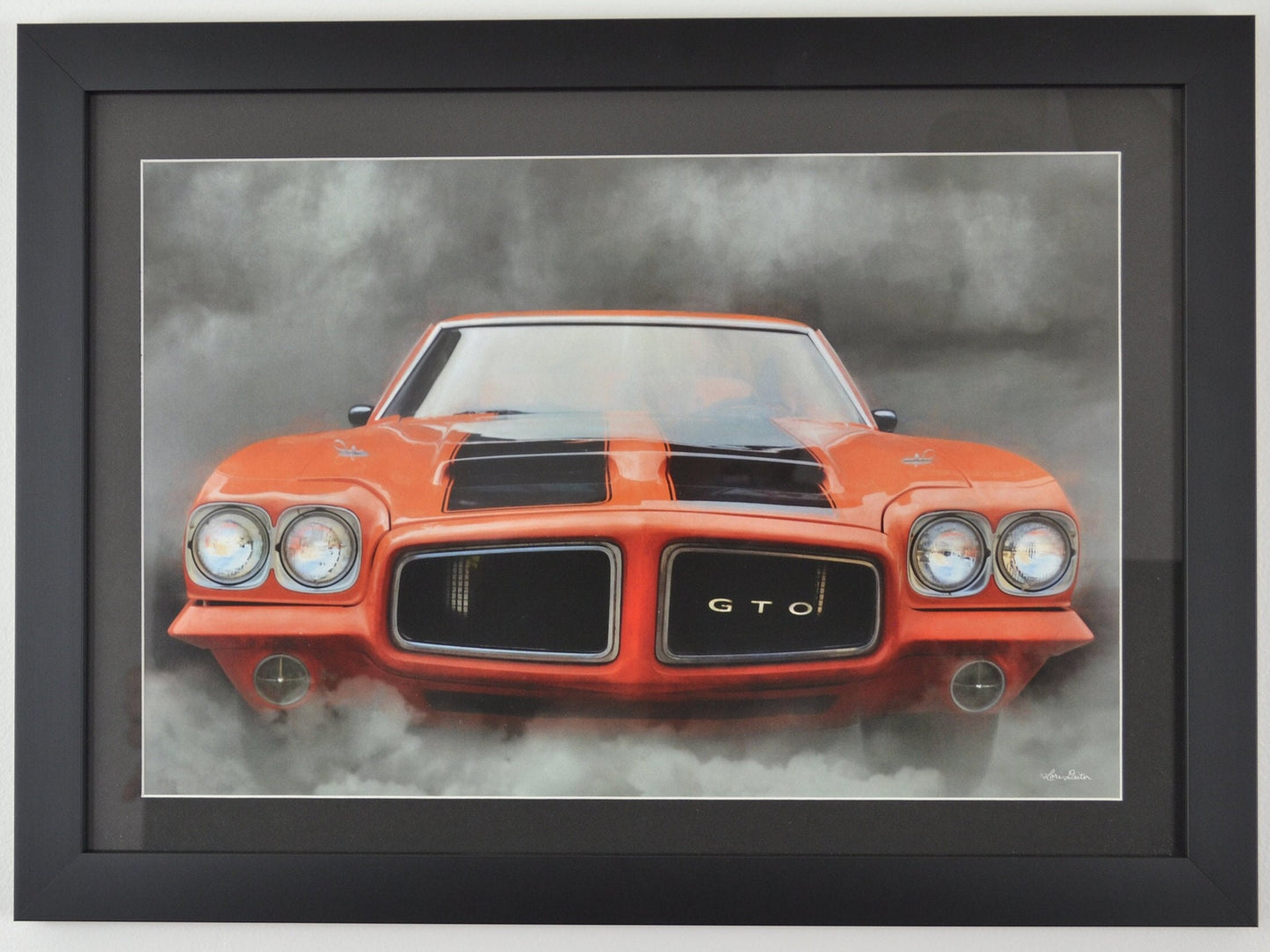 Burnin' Rubber: Framed Pontiac GTO Burnout Print