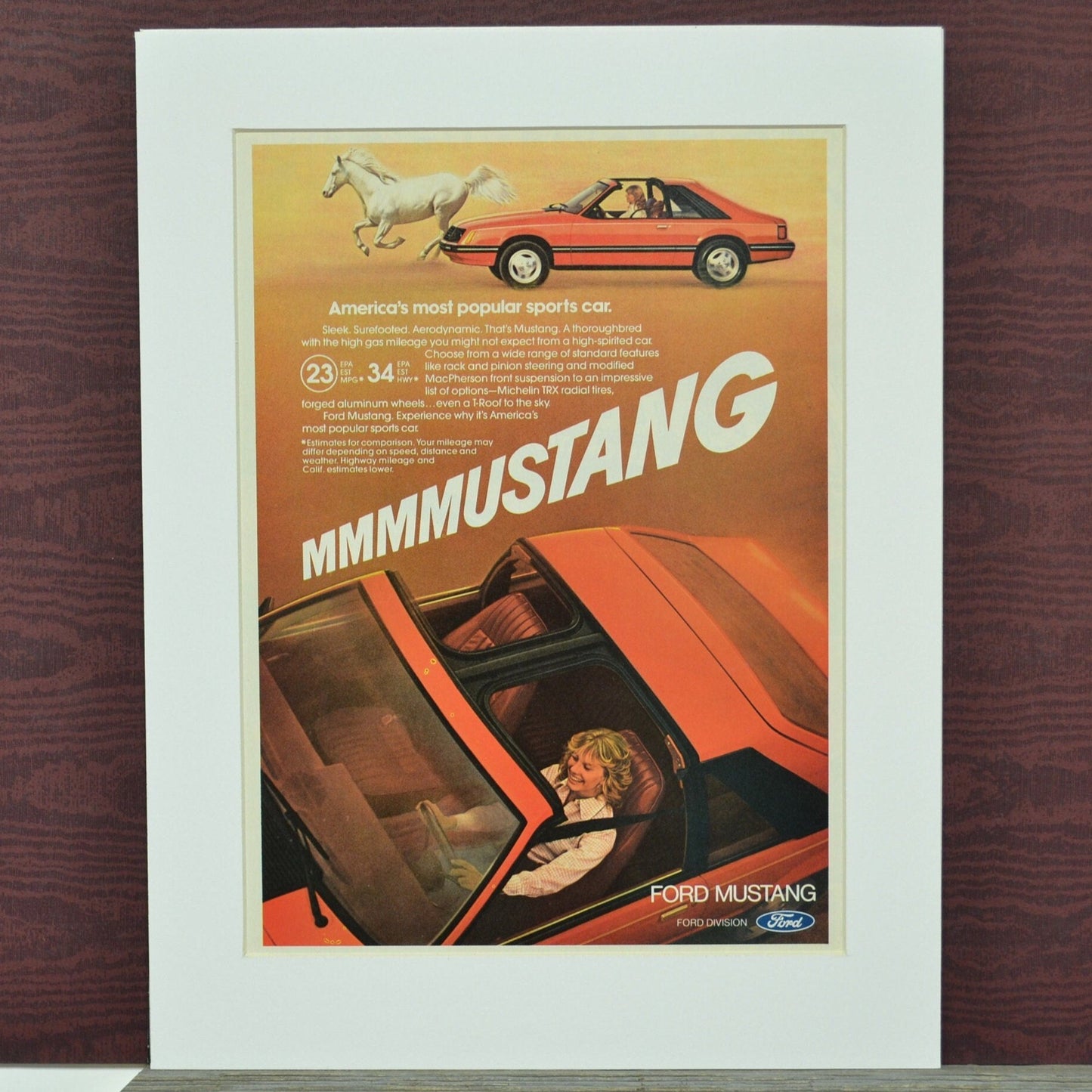 1981 Ford fox body Mustang GT print ad