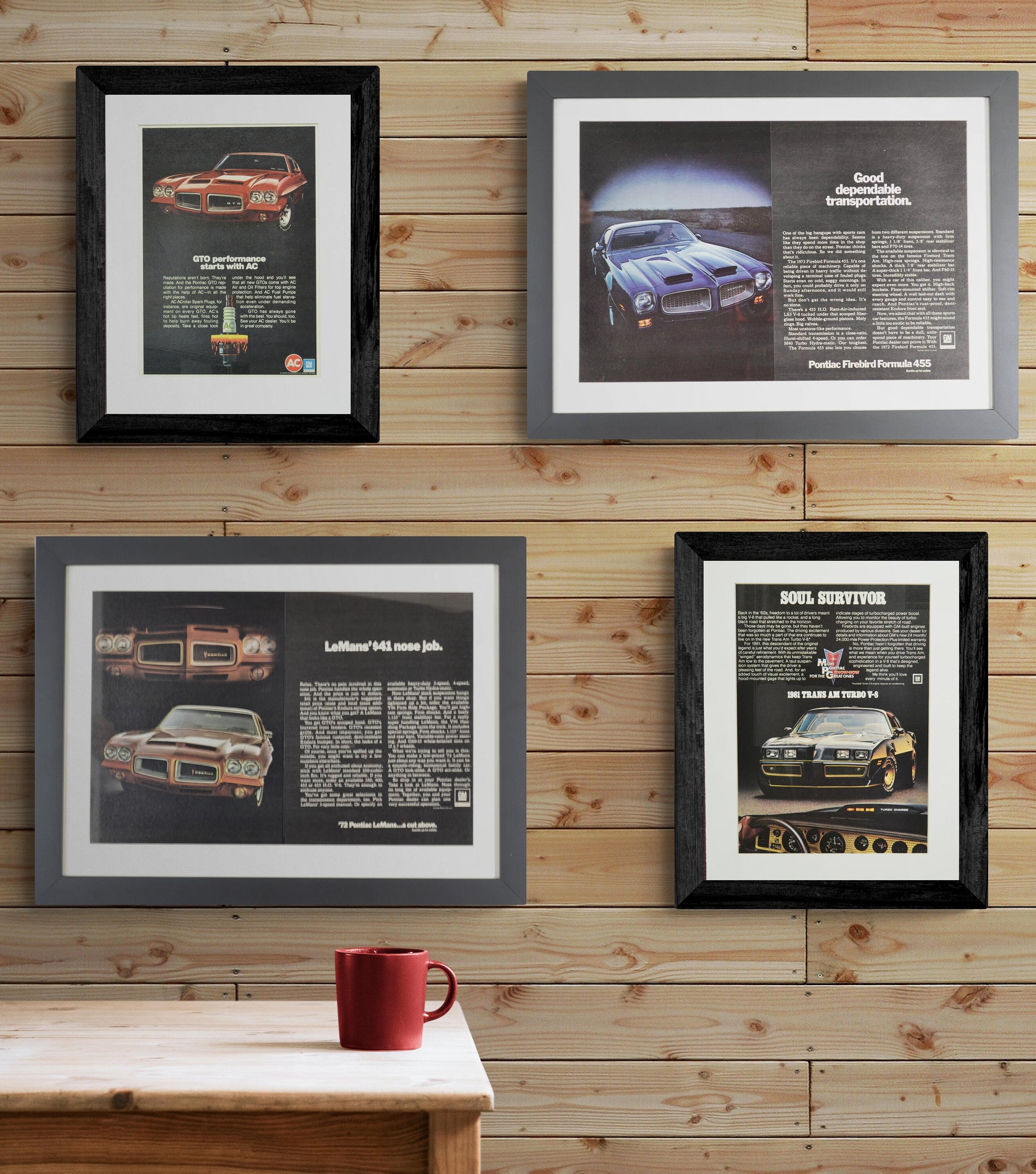 1972 Pontiac Firebird Formula 455 Vintage Ad – Framed Wall Art for Car Lovers - Vintage Art Garage